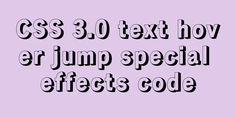 CSS 3.0 text hover jump special effects code