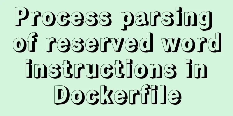 Process parsing of reserved word instructions in Dockerfile