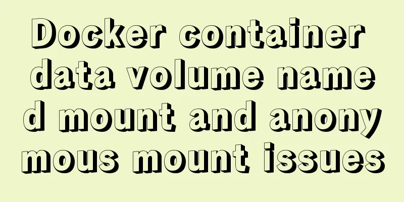 Docker container data volume named mount and anonymous mount issues