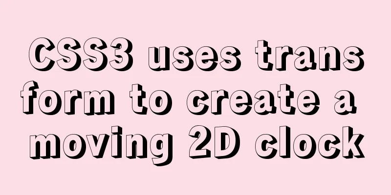 CSS3 uses transform to create a moving 2D clock
