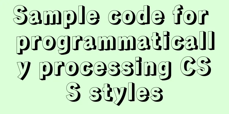Sample code for programmatically processing CSS styles