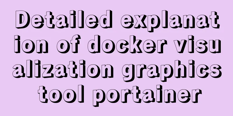 Detailed explanation of docker visualization graphics tool portainer