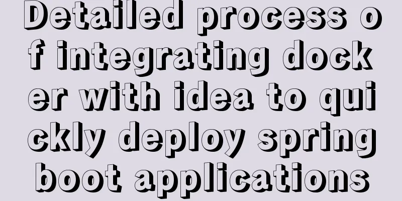 Detailed process of integrating docker with idea to quickly deploy springboot applications