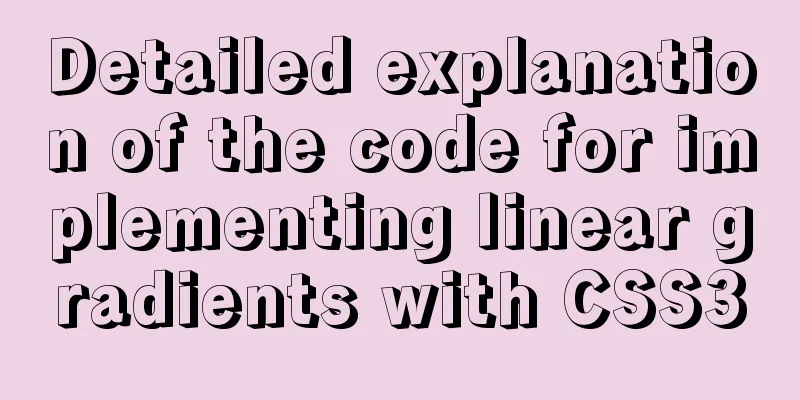 Detailed explanation of the code for implementing linear gradients with CSS3