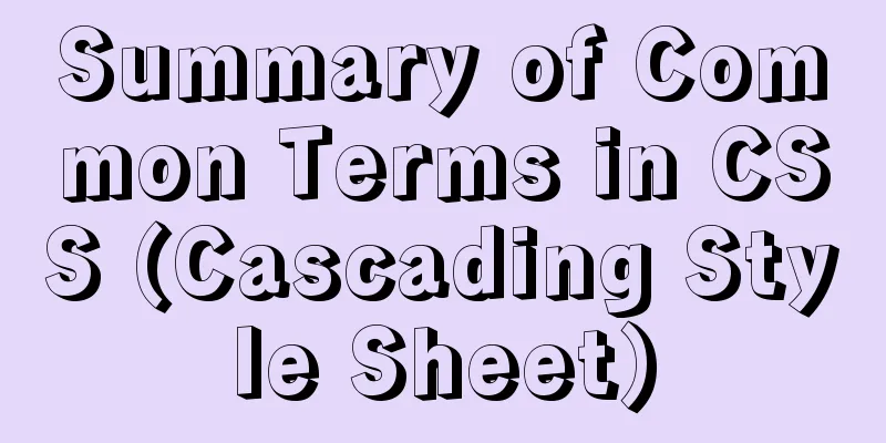 Summary of Common Terms in CSS (Cascading Style Sheet)