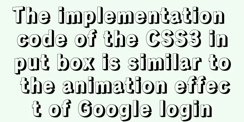 The implementation code of the CSS3 input box is similar to the animation effect of Google login