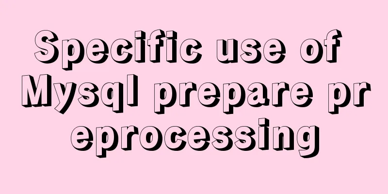 Specific use of Mysql prepare preprocessing