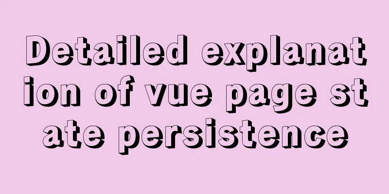 Detailed explanation of vue page state persistence