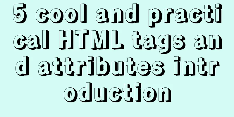 5 cool and practical HTML tags and attributes introduction