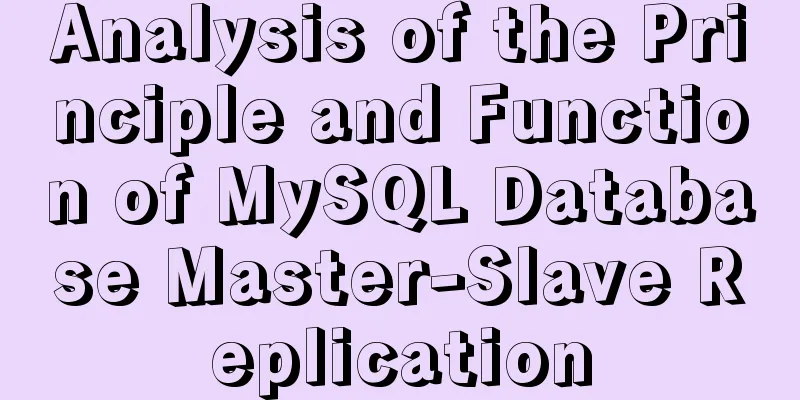 Analysis of the Principle and Function of MySQL Database Master-Slave Replication