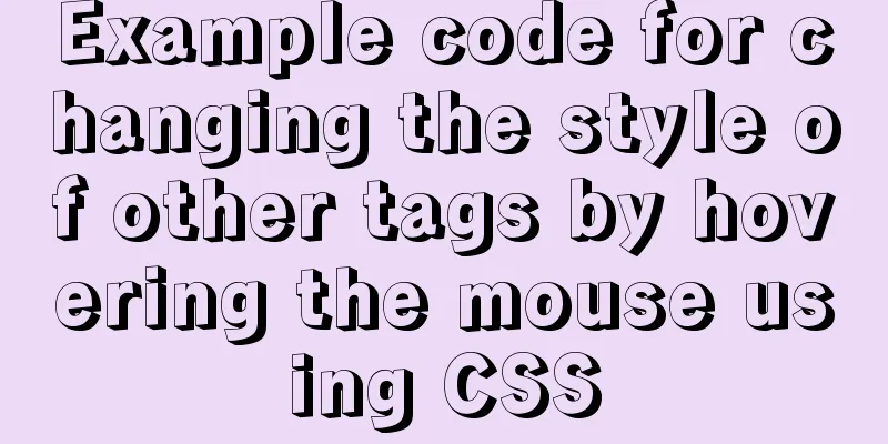 Example code for changing the style of other tags by hovering the mouse using CSS