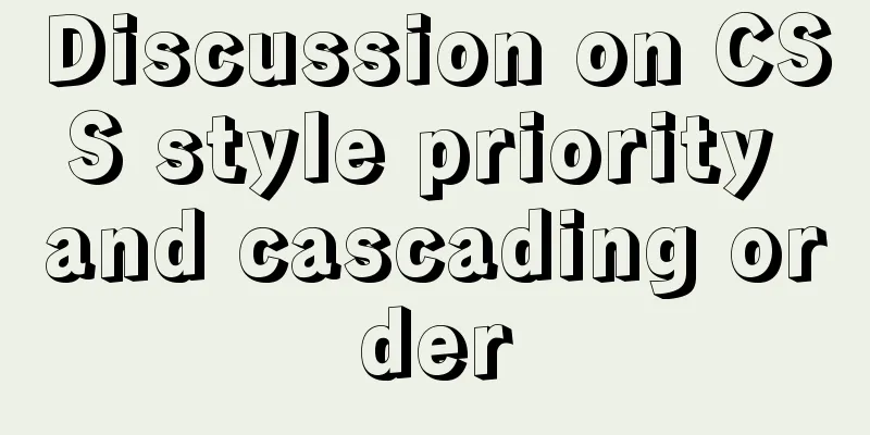Discussion on CSS style priority and cascading order