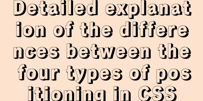 Detailed explanation of the differences between the four types of positioning in CSS