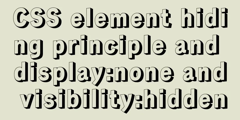 CSS element hiding principle and display:none and visibility:hidden