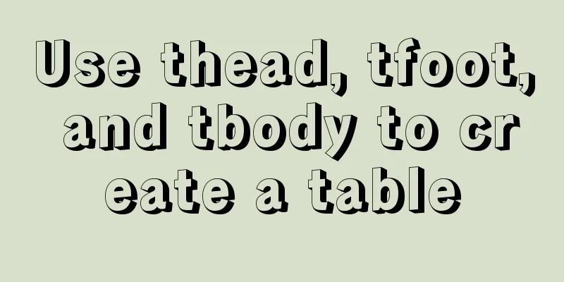 Use thead, tfoot, and tbody to create a table