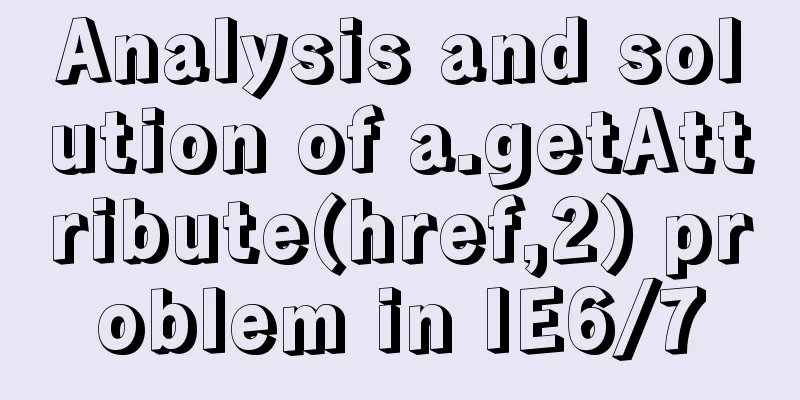 Analysis and solution of a.getAttribute(href,2) problem in IE6/7