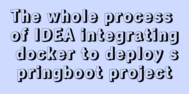 The whole process of IDEA integrating docker to deploy springboot project