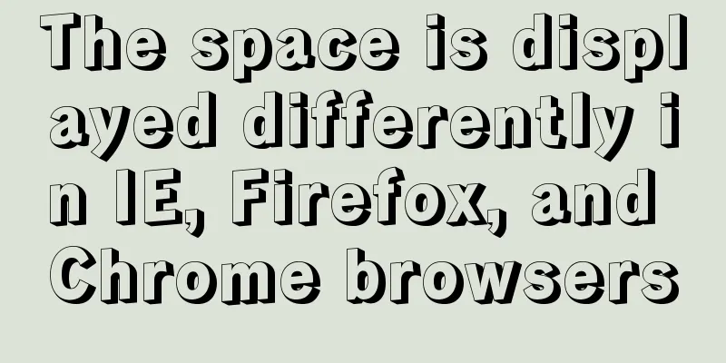 The space is displayed differently in IE, Firefox, and Chrome browsers
