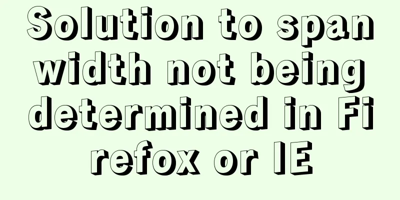 Solution to span width not being determined in Firefox or IE