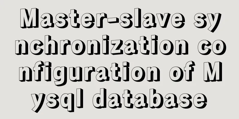 Master-slave synchronization configuration of Mysql database