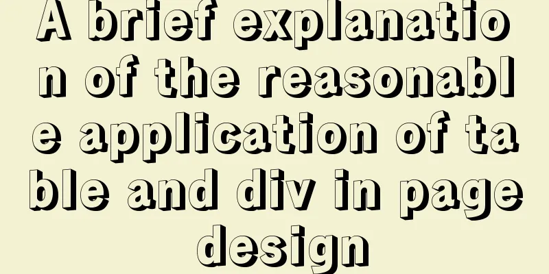 A brief explanation of the reasonable application of table and div in page design