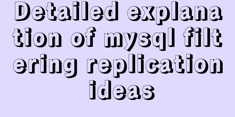 Detailed explanation of mysql filtering replication ideas