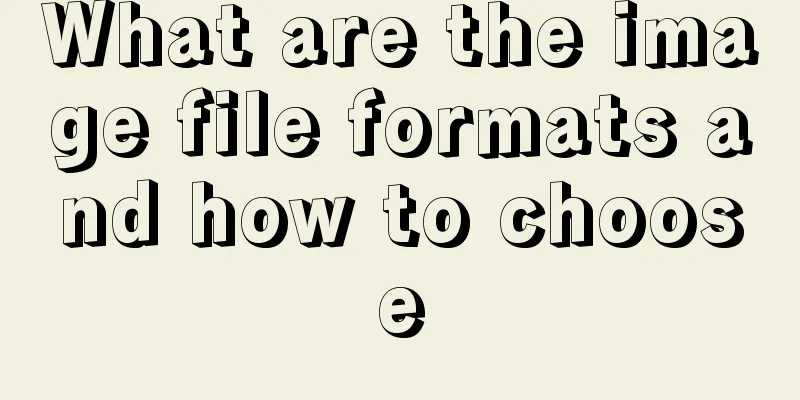 What are the image file formats and how to choose