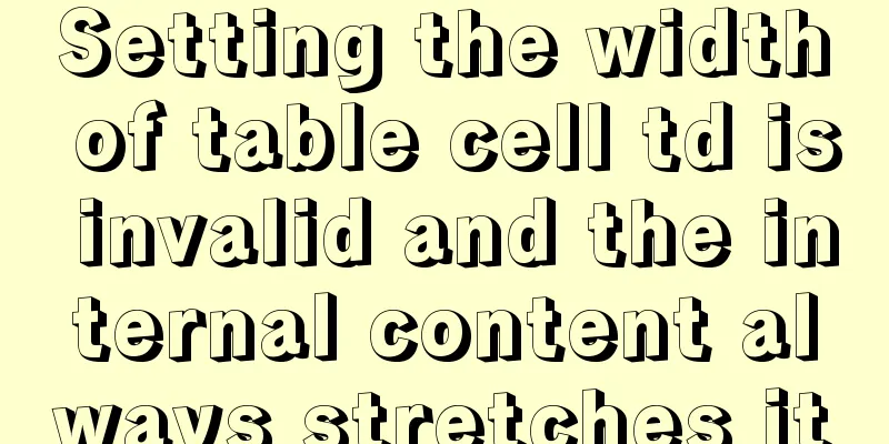 Setting the width of table cell td is invalid and the internal content always stretches it