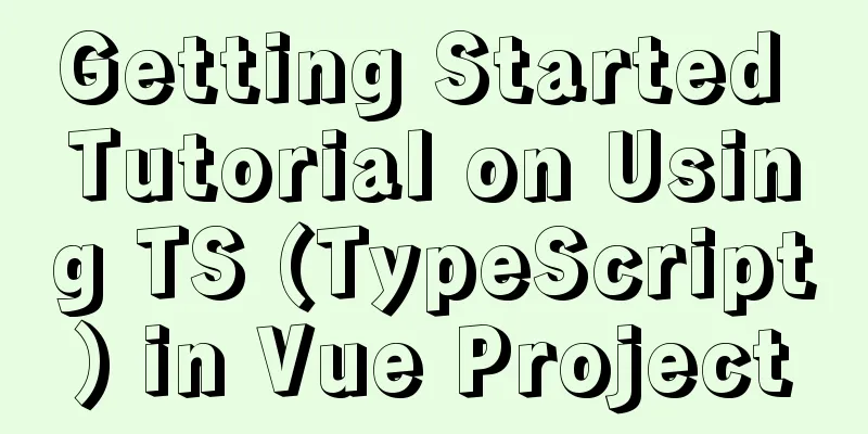 Getting Started Tutorial on Using TS (TypeScript) in Vue Project