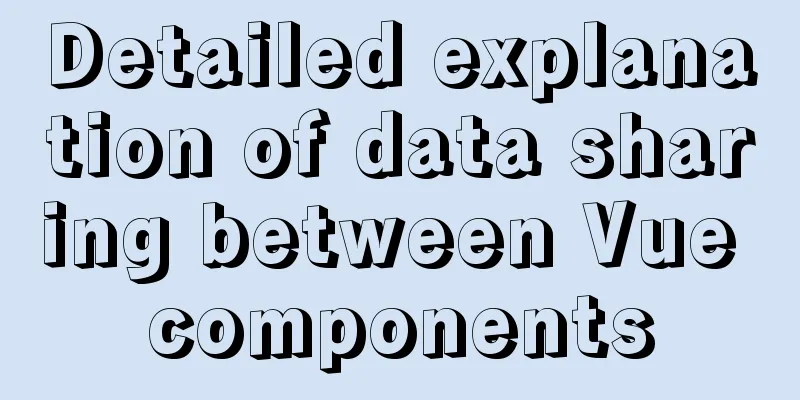 Detailed explanation of data sharing between Vue components