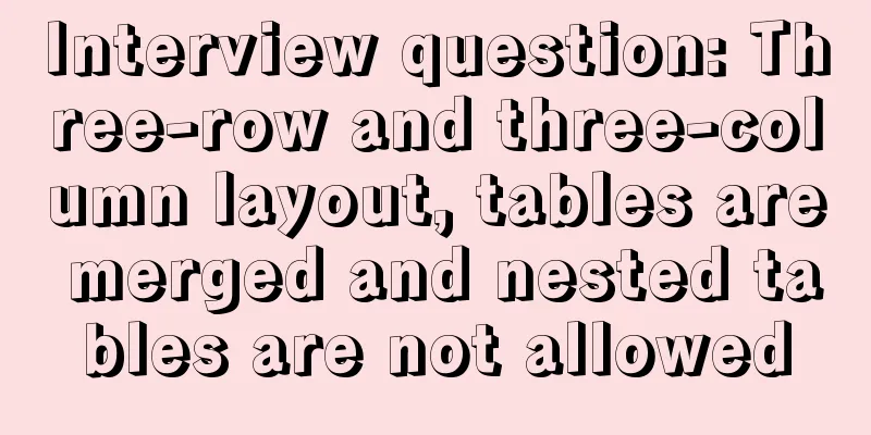 Interview question: Three-row and three-column layout, tables are merged and nested tables are not allowed