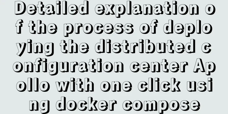 Detailed explanation of the process of deploying the distributed configuration center Apollo with one click using docker compose