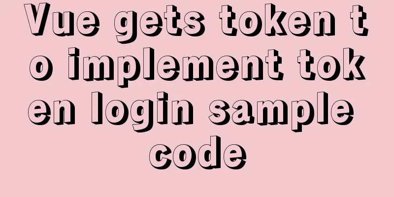Vue gets token to implement token login sample code