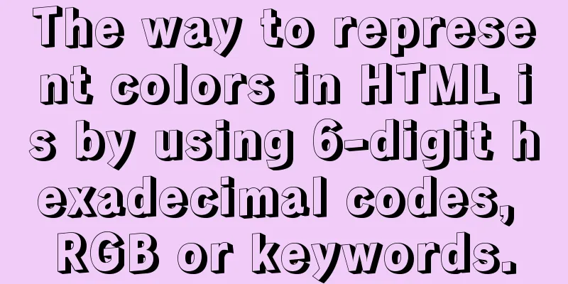 The way to represent colors in HTML is by using 6-digit hexadecimal codes, RGB or keywords.