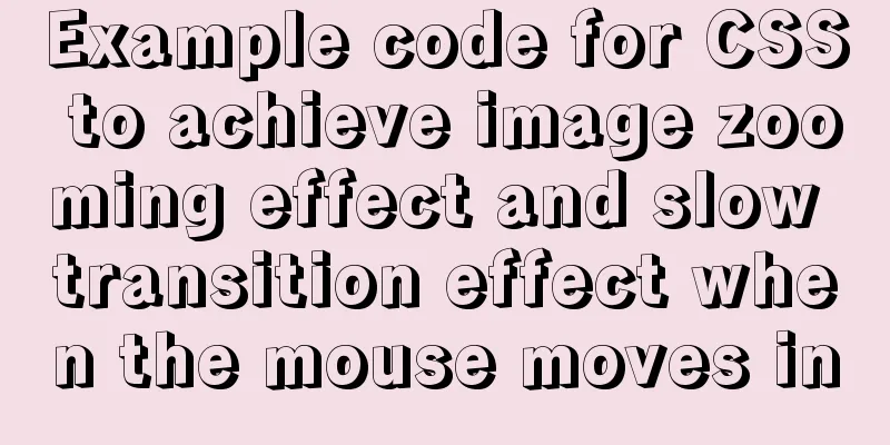 Example code for CSS to achieve image zooming effect and slow transition effect when the mouse moves in