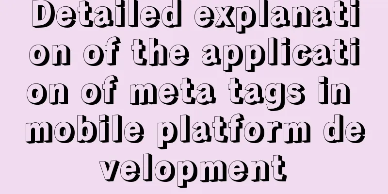 Detailed explanation of the application of meta tags in mobile platform development