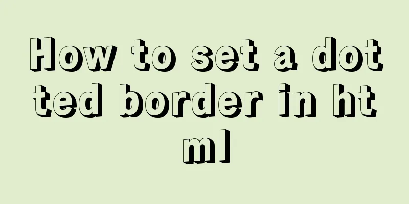 How to set a dotted border in html