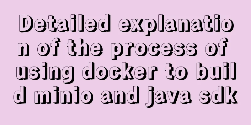Detailed explanation of the process of using docker to build minio and java sdk