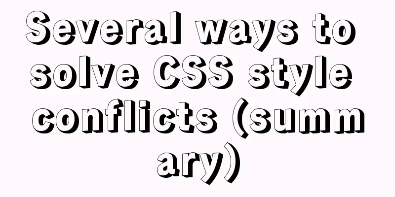 Several ways to solve CSS style conflicts (summary)