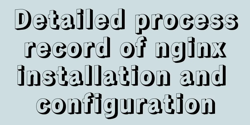 Detailed process record of nginx installation and configuration