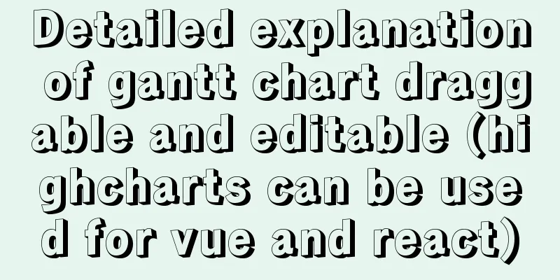 Detailed explanation of gantt chart draggable and editable (highcharts can be used for vue and react)