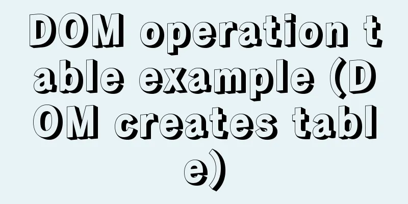 DOM operation table example (DOM creates table)