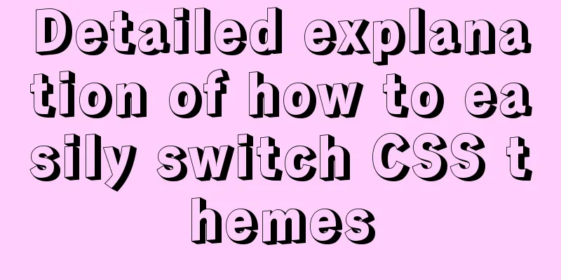 Detailed explanation of how to easily switch CSS themes