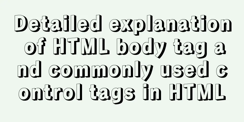 Detailed explanation of HTML body tag and commonly used control tags in HTML