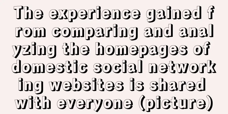 The experience gained from comparing and analyzing the homepages of domestic social networking websites is shared with everyone (picture)