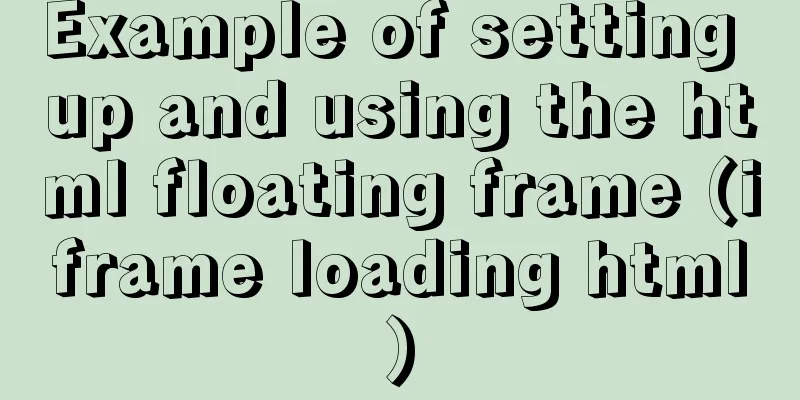 Example of setting up and using the html floating frame (iframe loading html)