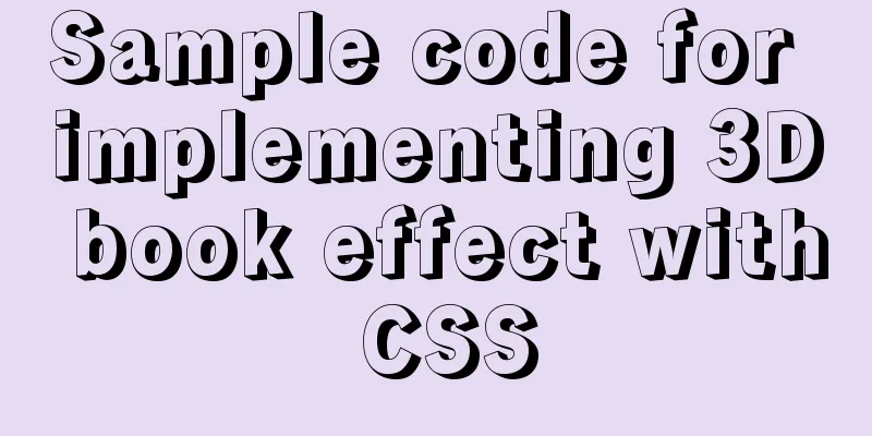 Sample code for implementing 3D book effect with CSS