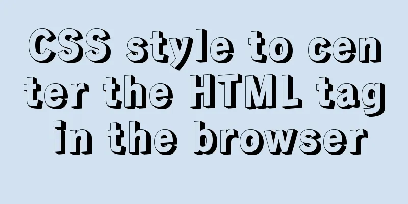 CSS style to center the HTML tag in the browser