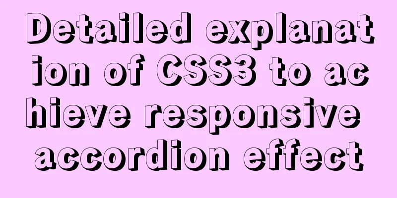 Detailed explanation of CSS3 to achieve responsive accordion effect