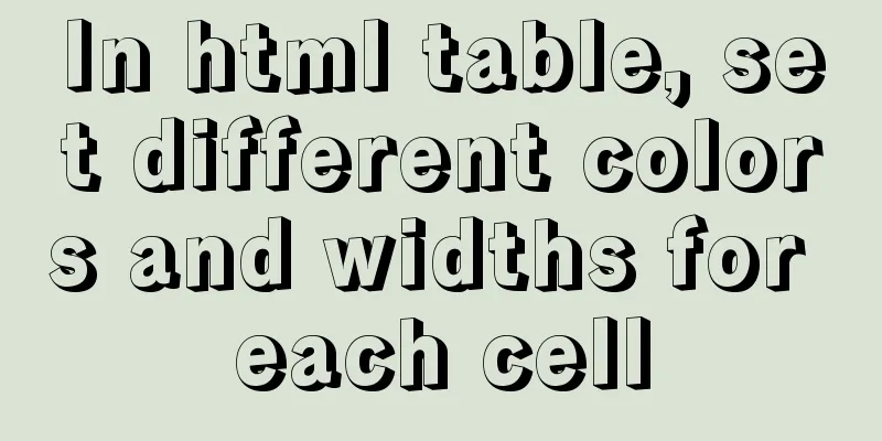 In html table, set different colors and widths for each cell